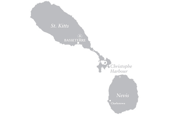 Map of Christope Harbour, St. Kitts & Nevis